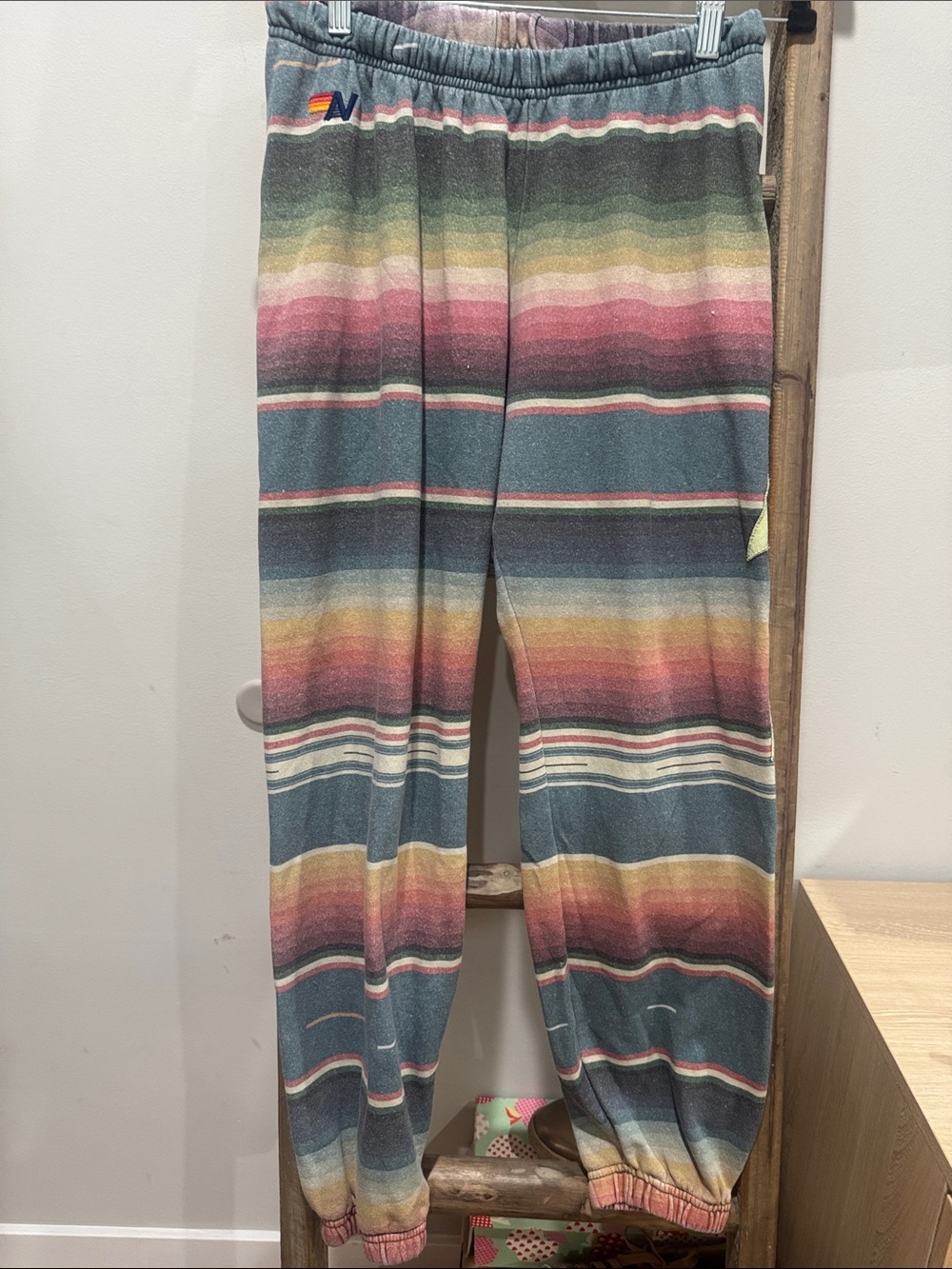 Aviator Nation  Stripe Jogger Pants - Blue/Multi
